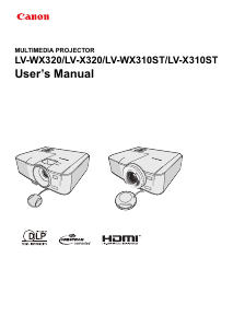 Manual Canon LV-WX310ST Projector