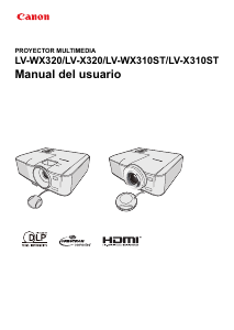 Manual de uso Canon LV-X310ST Proyector