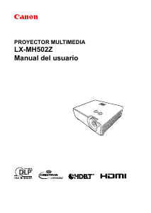 Manual de uso Canon LX-MH502Z Proyector