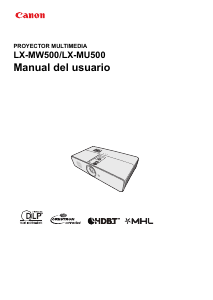 Manual de uso Canon LX-MU500 Proyector