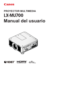 Manual de uso Canon LX-MU700 Proyector