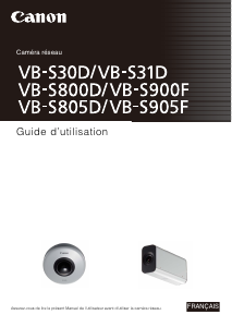 Mode d’emploi Canon VB-S800D Caméra de surveillance