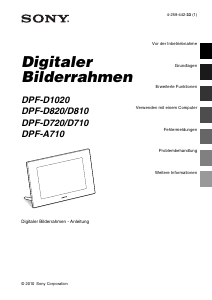 Bedienungsanleitung Sony DPF-A710 Digitaler bilderrahmen