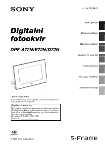 Priručnik Sony DPF-D72N Digitalni okvir za fotografije