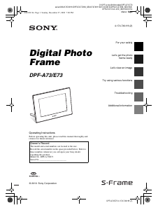 Manual Sony DPF-E73 Digital Photo Frame