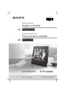 Manuál Sony DPF-W700 Digitální fotorámeček