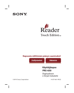 Käyttöohje Sony PRS-650 Sähkökirjan lukulaite