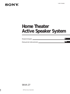 Mode d’emploi Sony SAVA-27 Système home cinéma