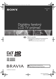 Návod Sony Bravia KDL-40U2000 LCD televízor