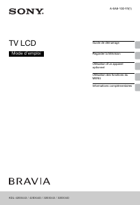 Mode d’emploi Sony Bravia KDL-42EX440 Téléviseur LCD