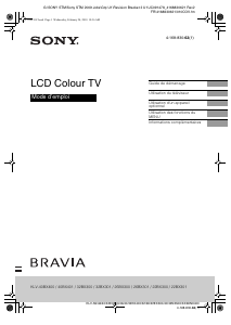 Mode d’emploi Sony Bravia KLV-40BX400 Téléviseur LCD