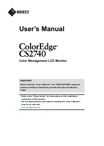 Manual Eizo ColorEdge CS2740 LCD Monitor