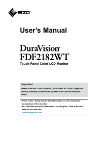 Handleiding Eizo DuraVision FDF2182WT LCD monitor