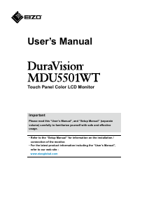 Manual Eizo DuraVision MDU5501WT LCD Monitor