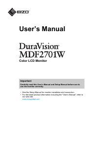 Handleiding Eizo DuraVision MDF2701W LCD monitor