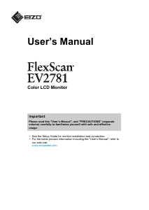 Manual Eizo FlexScan EV2781 LCD Monitor