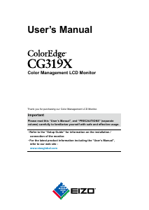 Manual Eizo ColorEdge CG319X LCD Monitor