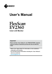 Manual Eizo FlexScan EV2360 LCD Monitor