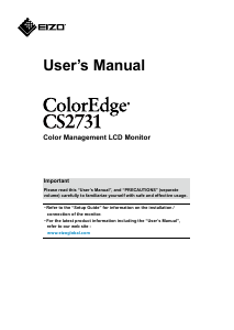 Manual Eizo ColorEdge CS2731 LCD Monitor