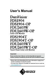 Manual Eizo DuraVision FDS1904T LCD Monitor