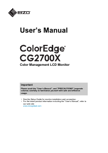 Handleiding Eizo ColorEdge CG2700X LCD monitor