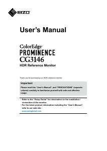 Manual Eizo ColorEdge CG3146 LCD Monitor