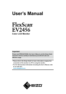 Manual Eizo FlexScan EV2456 LCD Monitor