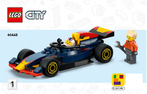 Handleiding Lego set 60445 City F1 truck met RB20 en AMR24 F1 autos