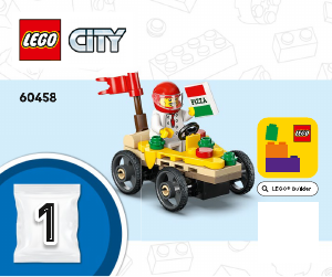 Handleiding Lego set 60458 City Raceautopakket: pizzabestelwagen vs. brandweerauto