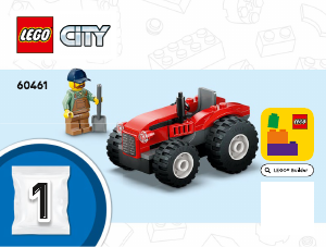 Handleiding Lego set 60461 City Rode tractor met aanhanger en schapen