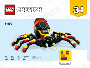 Handleiding Lego set 31159 Creator Wilde dieren: spannende spin