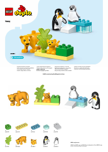 Handleiding Lego set 10442 Duplo Families van wilde dieren: pinguïns en leeuwen