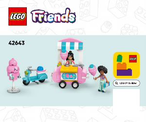 Handleiding Lego set 42643 Friends Suikerspinkraam en scooter