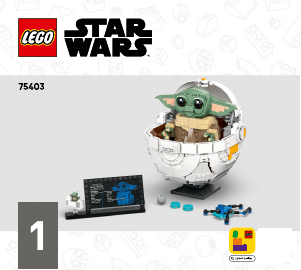 Handleiding Lego set 75403 Star Wars Grogu met zweefkinderwagen