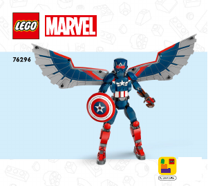 Handleiding Lego set 76296 Super Heroes Nieuwe Captain America bouwfiguur