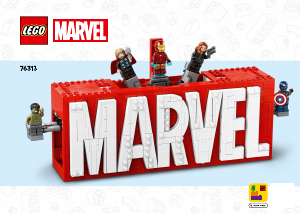 Handleiding Lego set 76313 Super Heroes MARVEL logo en minifiguren