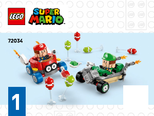 Handleiding Lego set 72034 Super Mario Mario Kart – Baby Mario vs. Baby Luigi