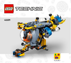 Handleiding Lego set 42201 Technic Onderzeeër voor diepzeeonderzoek