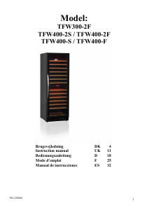 Handleiding Metos TFW400-2S Wijnklimaatkast