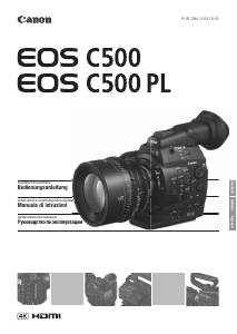 Manuale Canon EOS C500 Videocamera