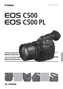 Manual de uso Canon EOS C500 Videocámara