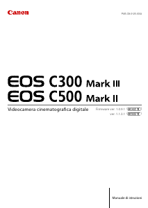 Manuale Canon EOS C500 Mark II Videocamera