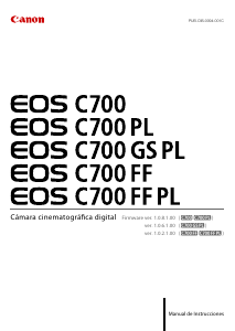 Manual de uso Canon EOS C700 GS PL Videocámara
