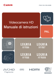 Manuale Canon LEGRIA HF R86 Videocamera