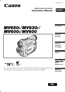 Handleiding Canon MV600 Camcorder