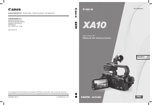 Manual de uso Canon XA10 Videocámara