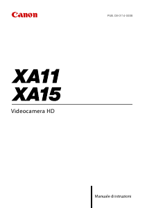 Manuale Canon XA11 Videocamera