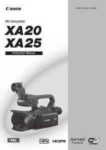 Manual Canon XA25 Camcorder