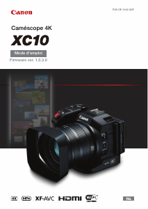 Mode d’emploi Canon XC10 Caméscope