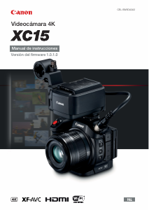 Manual de uso Canon XC15 Videocámara